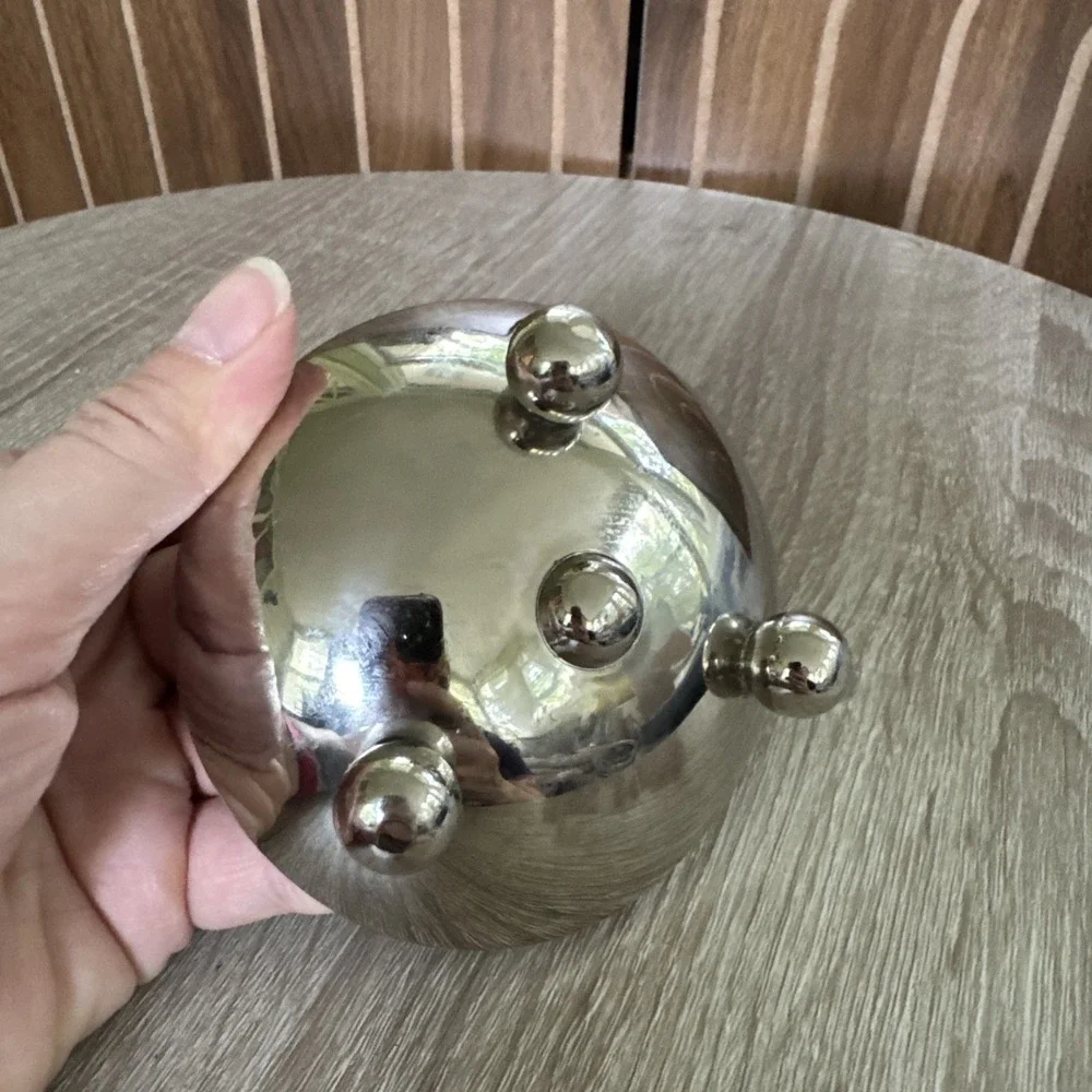 Crate & Barrel Silver Reindeer Votive Candle Holder Christmas Decor